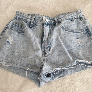 Light Blue Denim Women Shorts